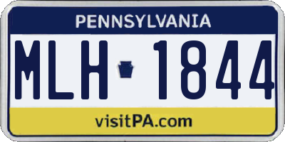 PA license plate MLH1844