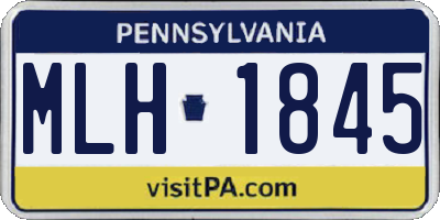 PA license plate MLH1845