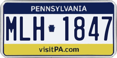 PA license plate MLH1847