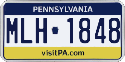 PA license plate MLH1848