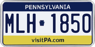 PA license plate MLH1850