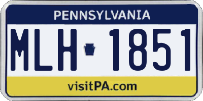 PA license plate MLH1851
