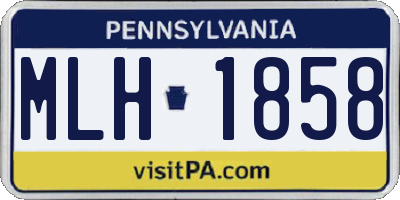 PA license plate MLH1858