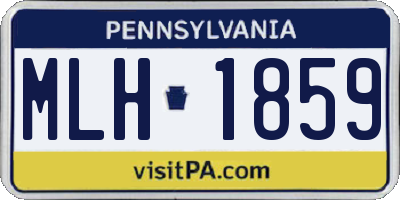 PA license plate MLH1859