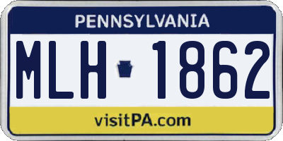 PA license plate MLH1862