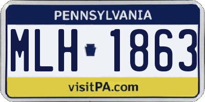 PA license plate MLH1863