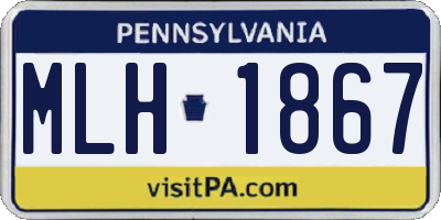 PA license plate MLH1867