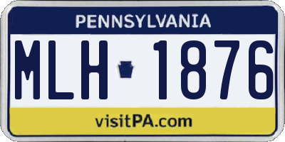 PA license plate MLH1876