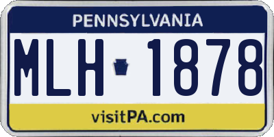 PA license plate MLH1878