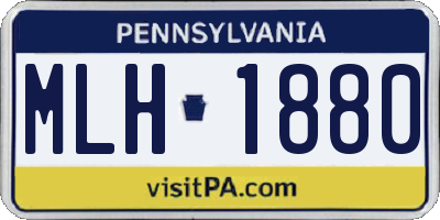PA license plate MLH1880