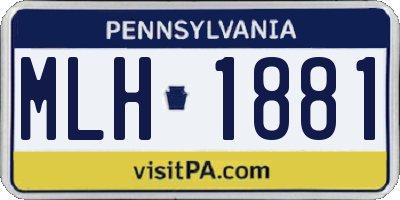 PA license plate MLH1881
