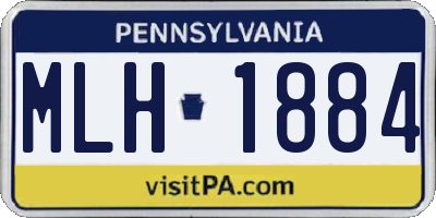 PA license plate MLH1884