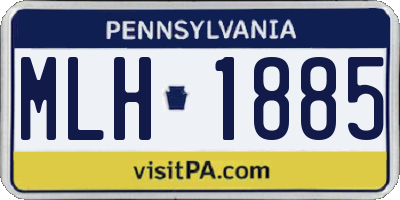 PA license plate MLH1885