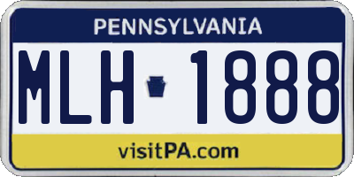 PA license plate MLH1888