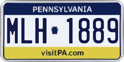 PA license plate MLH1889