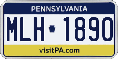 PA license plate MLH1890