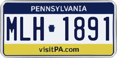 PA license plate MLH1891
