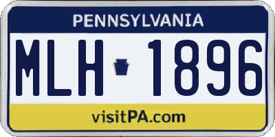 PA license plate MLH1896