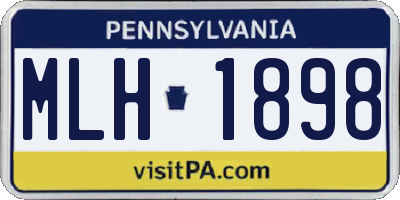 PA license plate MLH1898
