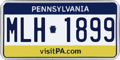 PA license plate MLH1899