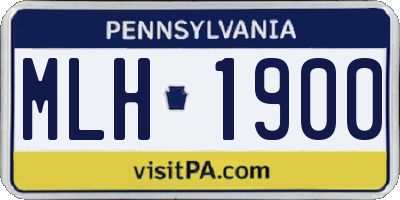 PA license plate MLH1900
