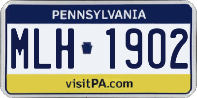 PA license plate MLH1902