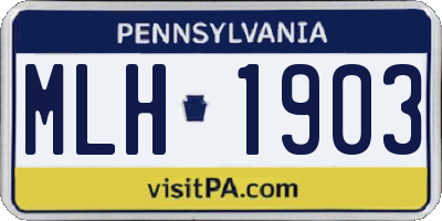 PA license plate MLH1903
