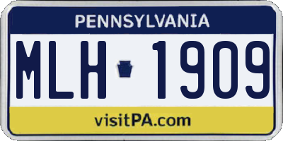 PA license plate MLH1909