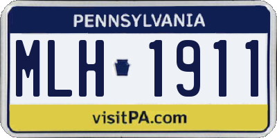 PA license plate MLH1911