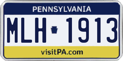 PA license plate MLH1913