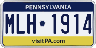 PA license plate MLH1914
