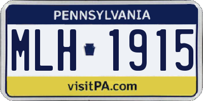 PA license plate MLH1915