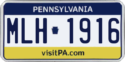 PA license plate MLH1916