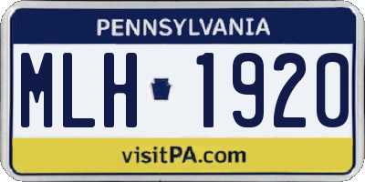 PA license plate MLH1920