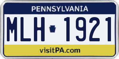 PA license plate MLH1921