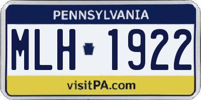 PA license plate MLH1922