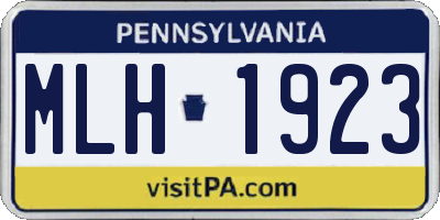 PA license plate MLH1923