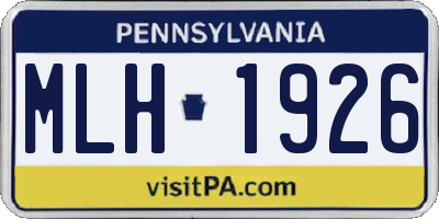 PA license plate MLH1926