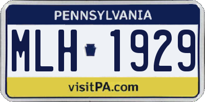 PA license plate MLH1929
