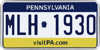 PA license plate MLH1930