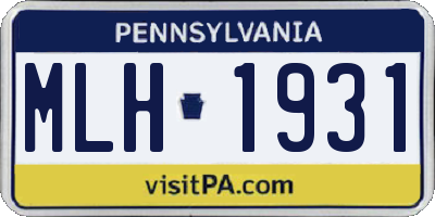 PA license plate MLH1931