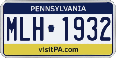 PA license plate MLH1932
