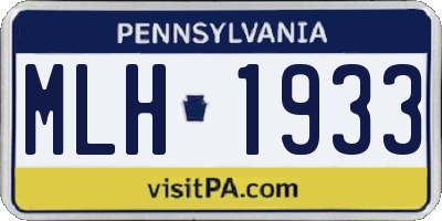 PA license plate MLH1933