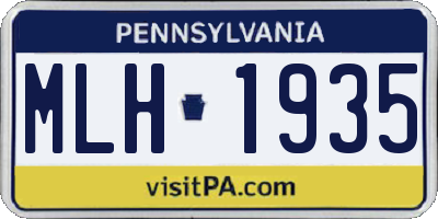 PA license plate MLH1935