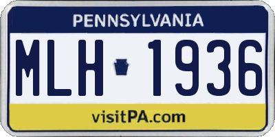 PA license plate MLH1936