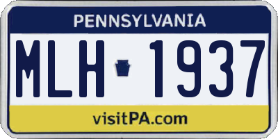 PA license plate MLH1937