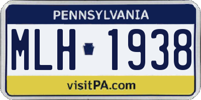 PA license plate MLH1938