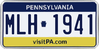 PA license plate MLH1941