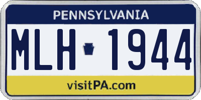 PA license plate MLH1944