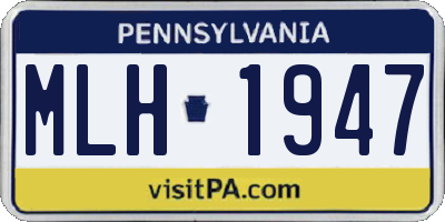 PA license plate MLH1947